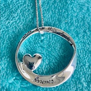 Beautiful Sterling Silver Mother's Love Pendant w/Box Chain Necklace 18" for MOM